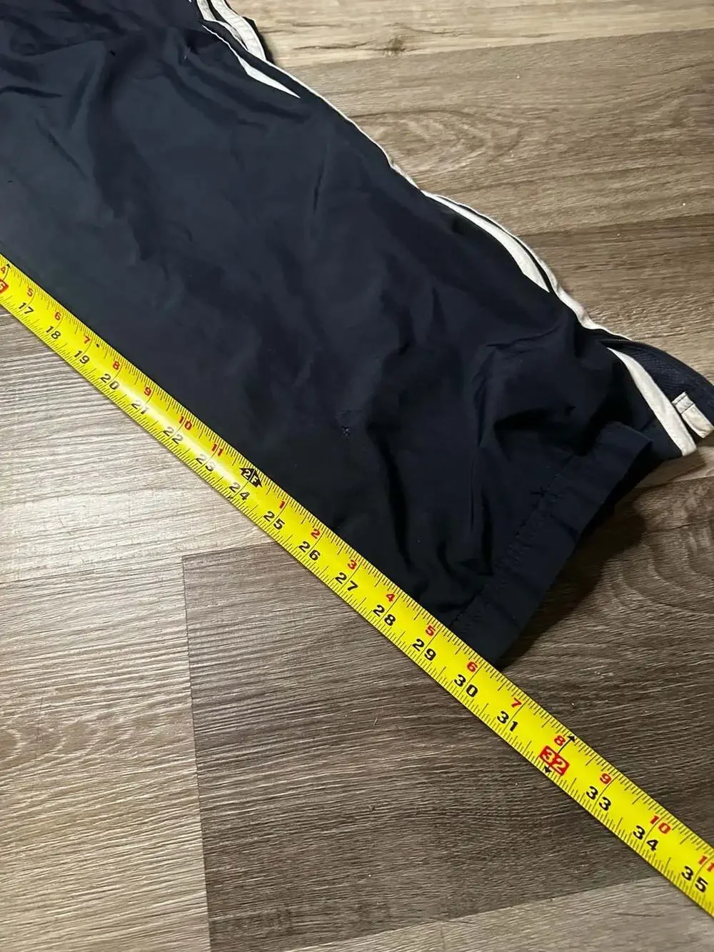Vintage Adidas Men's Navy Blue Nylon Track Pants with Ankle Zips